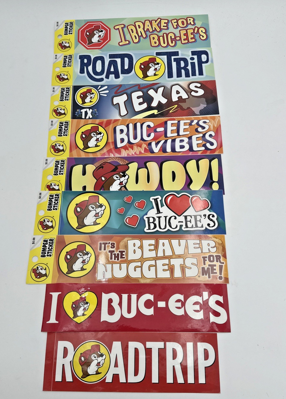 Texas Buc-ee's Bumper Stickers Bucees Bumper Stickers Lot Of 9